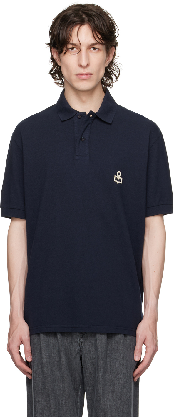 Navy Embroidered Polo by Isabel Marant on Sale