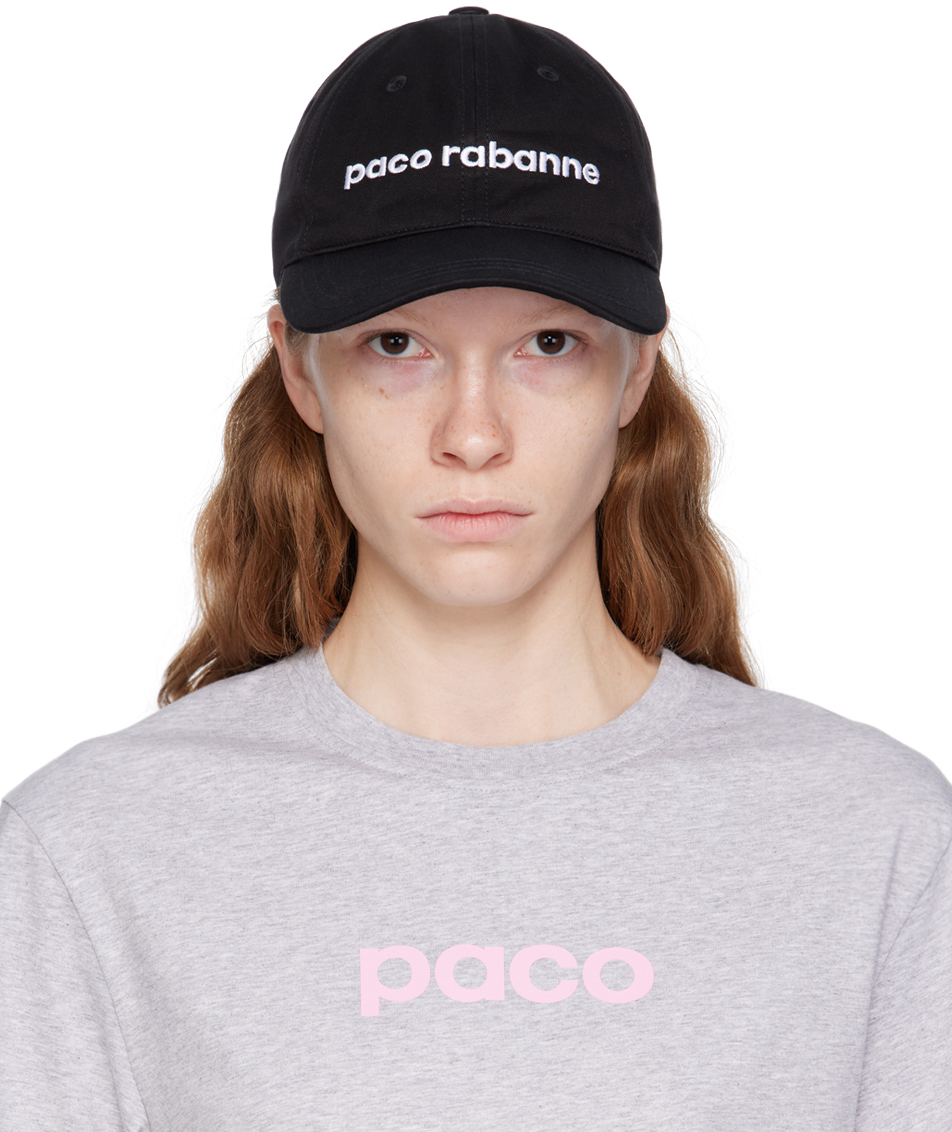 Paco Rabanne Black Logo Cap In P001 Black