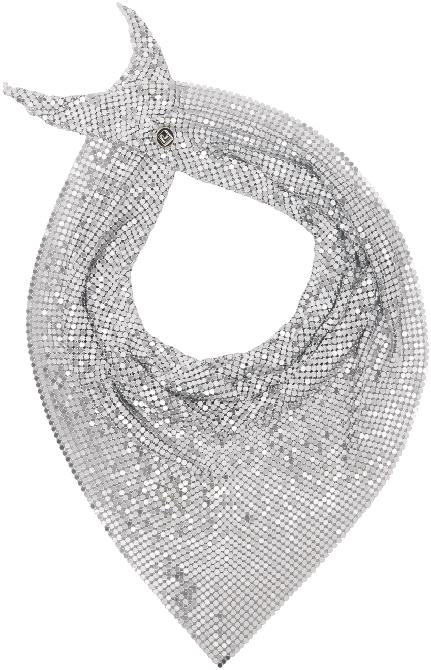 Silver Pixel Scarf Necklace