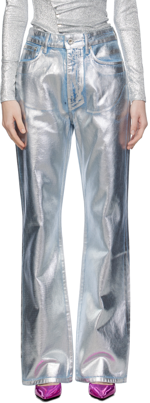 Silver Metallic Jeans