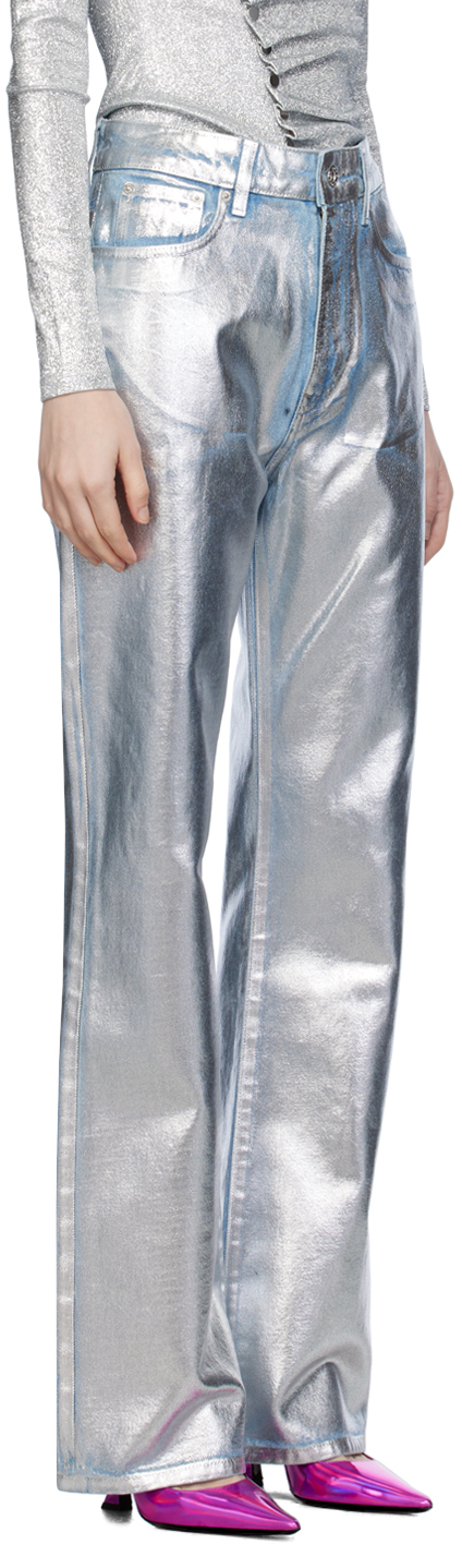 RABANNE SILVER METALLIC JEANS 