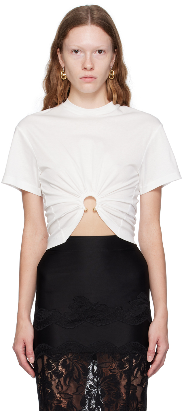 Rabanne: Off-White Piercing T-Shirt | SSENSE