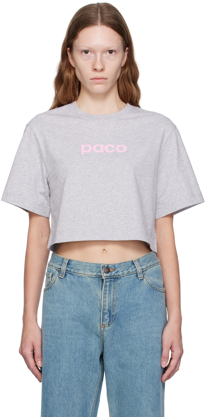 Paco Rabanne Gray Printed T-Shirt