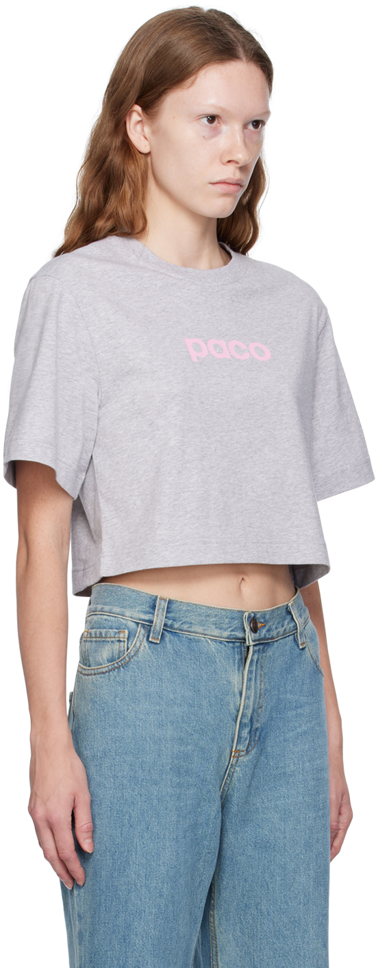 RABANNE GRAY PRINTED T-SHIRT