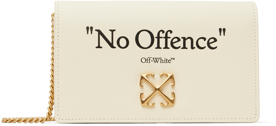 Off-White Jitney 0.5 Quote Leather Shoulder Bag - Ivory Black