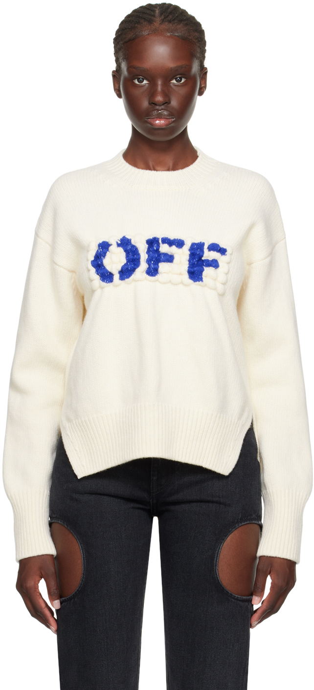 Shop Off-white Boiled Sweater In White A Blue