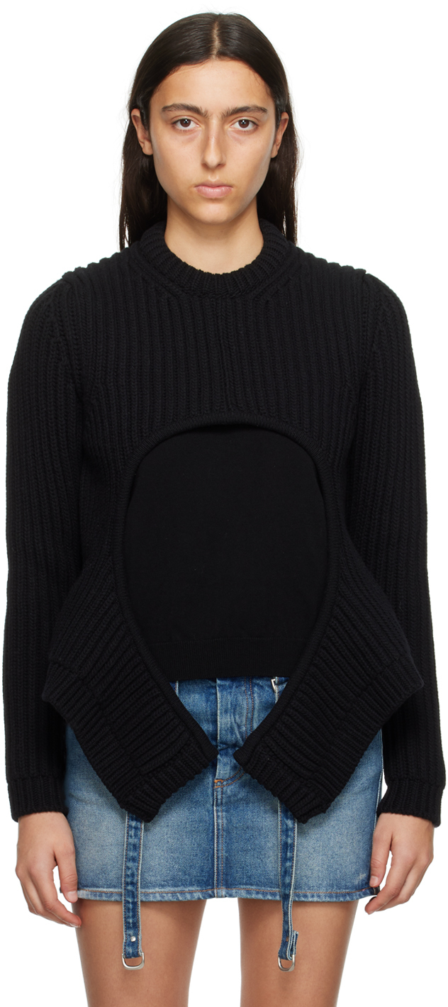 Black Meteor Cut Out Sweater