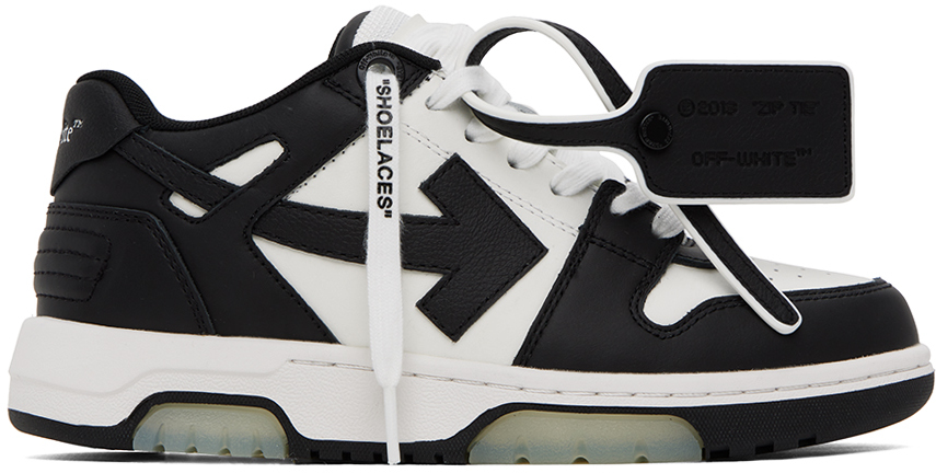 Off-white Black & White Out Of Office Sneakers In White Black