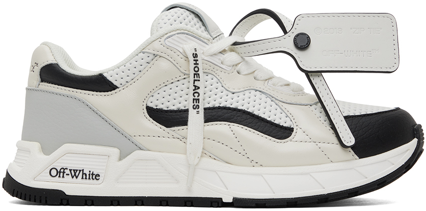Off-white Runner B Sneakers - Leather - White/ Black In White Black