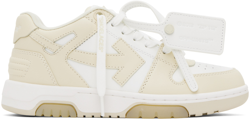 Off-white Beige & White Out Of Office Sneakers In White Beige