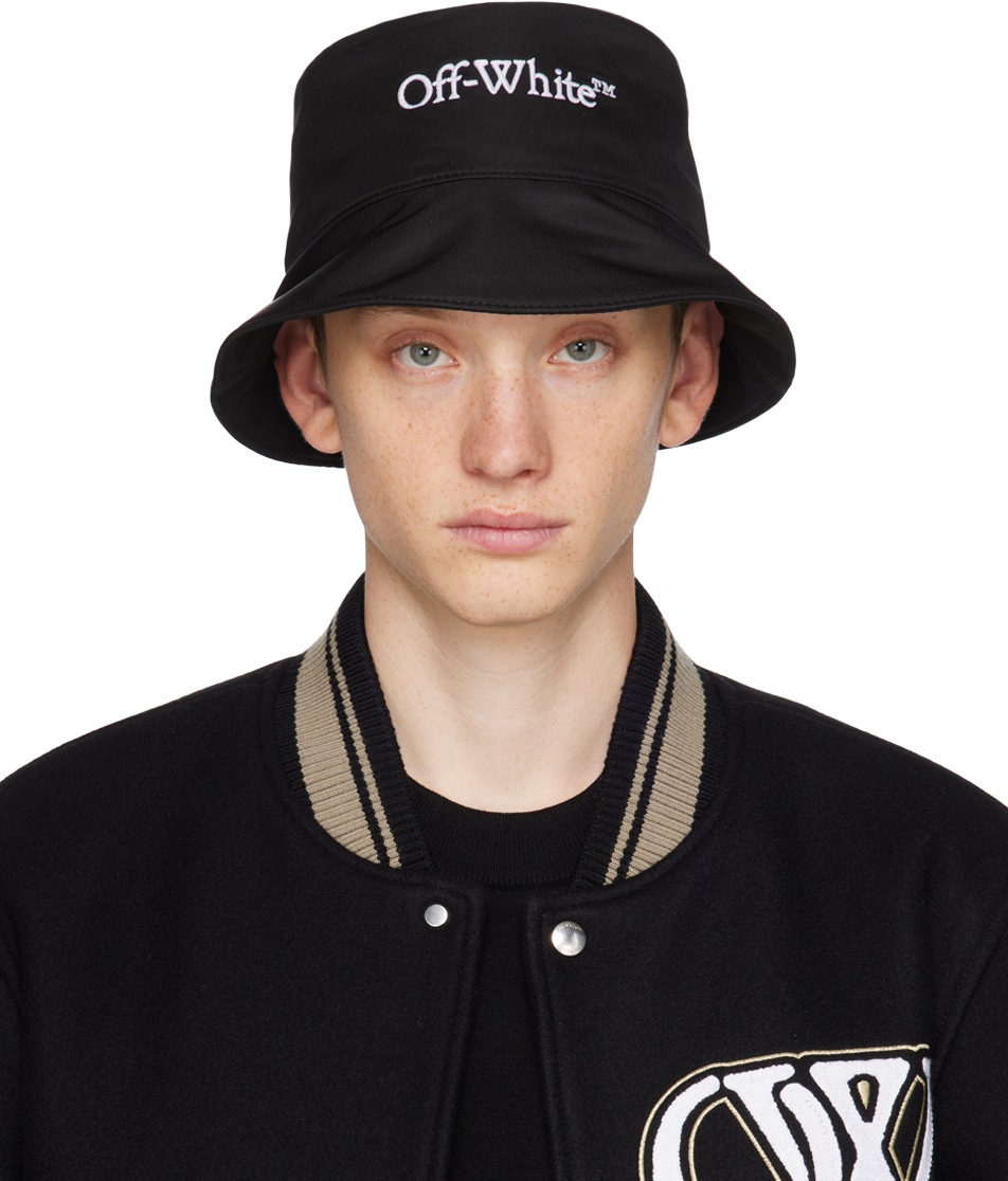 Off-White: Black Bookish Bucket Hat | SSENSE Canada