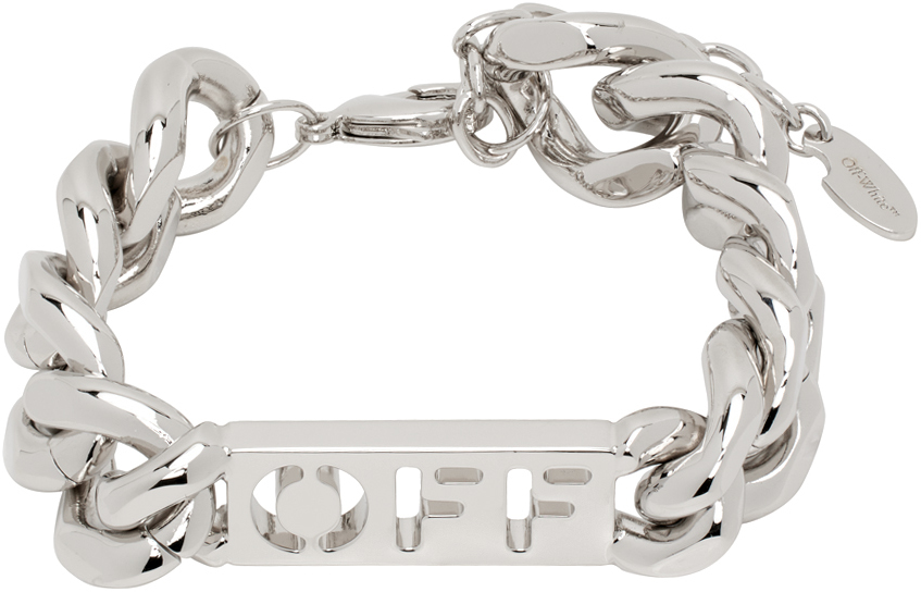 OFF-WHITE SILVER 'OFF' CHAIN BRACELET