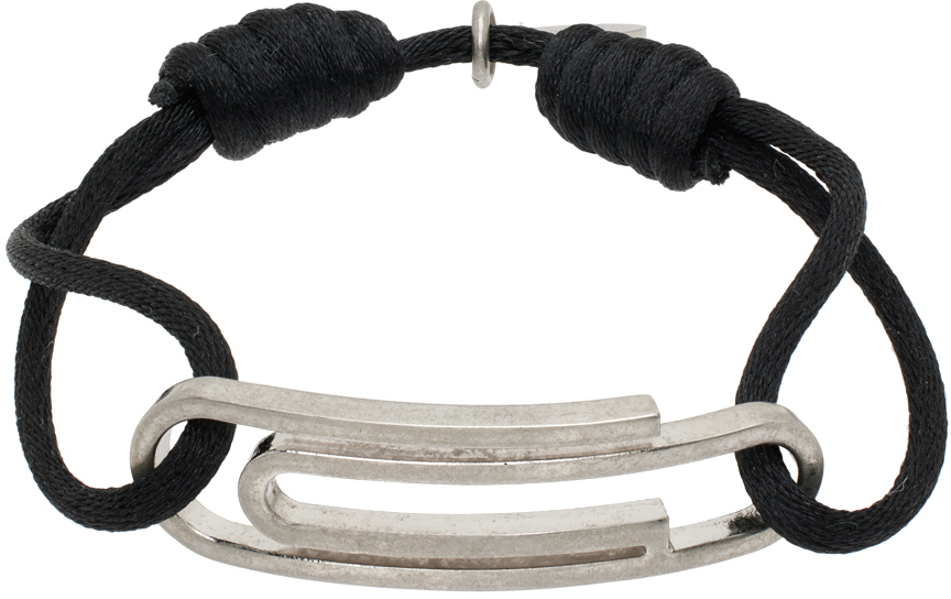 Off-White c/o Virgil Abloh Logo Plaque Knot-detailed Bracelet in Black for  Men
