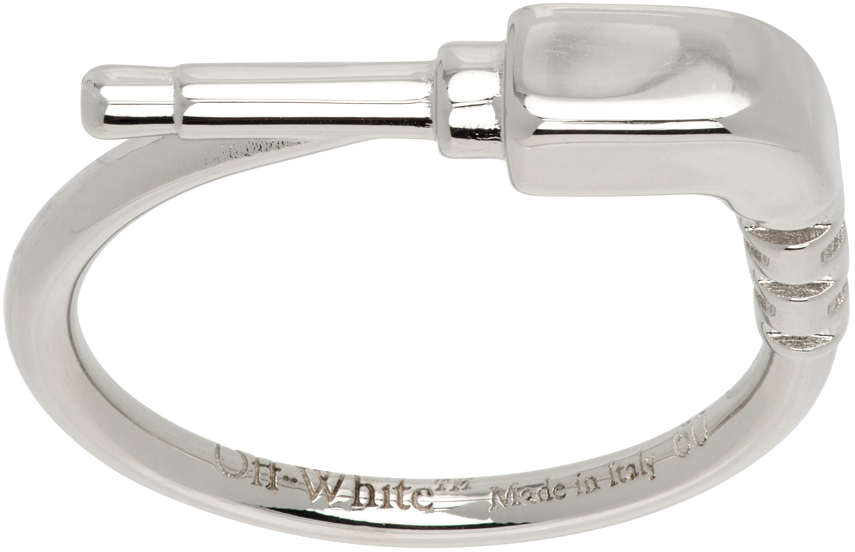 Off-White Silver Jack Ring
