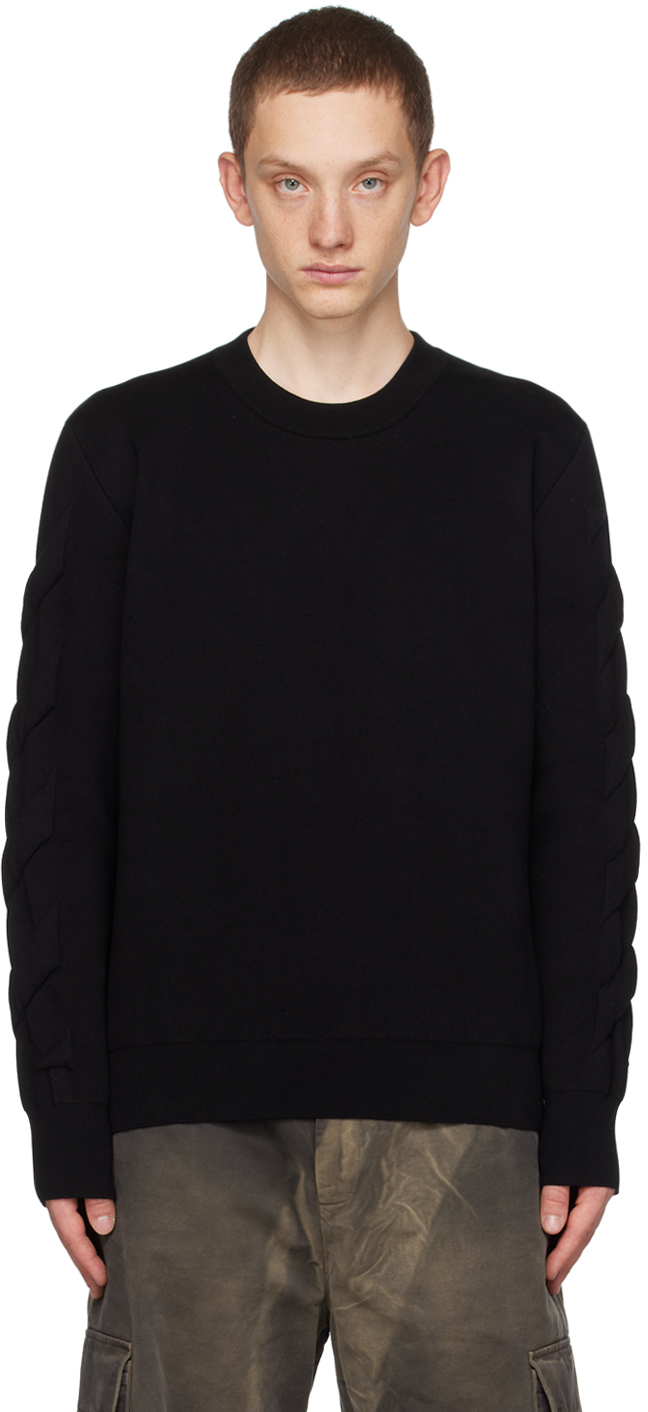 Off-white Black 3d Diags Sweater In Black No Color