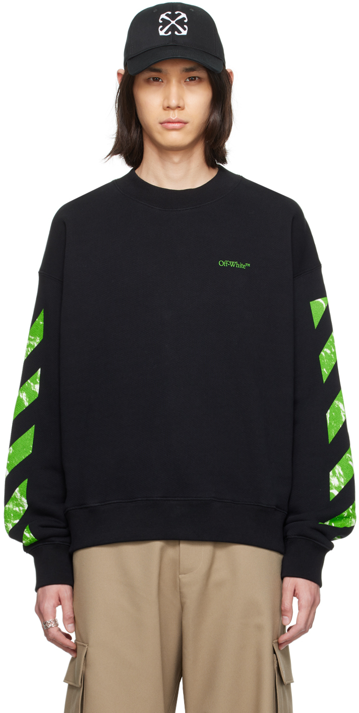 Shop Off-white Black Arrow Skate Sweatshirt In Black Green