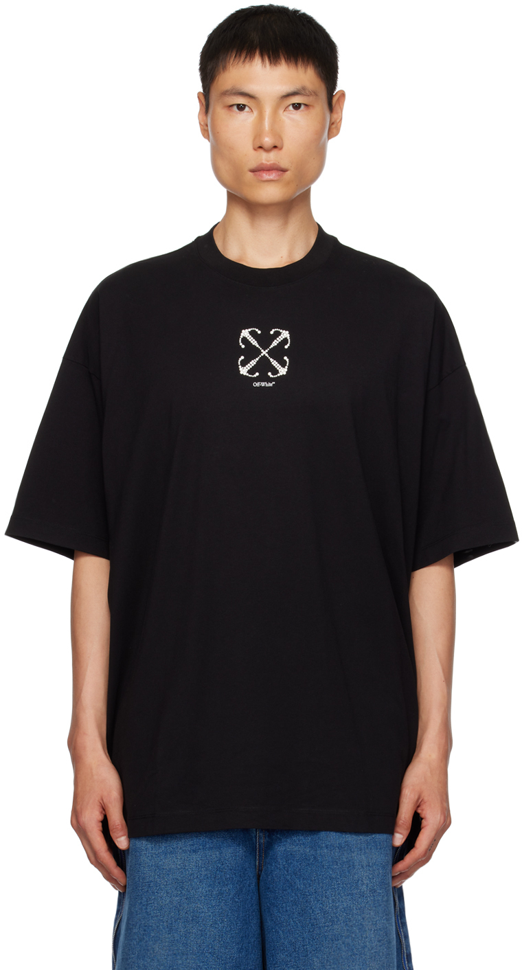 Off-White: Black Arrow Bling Over T-Shirt | SSENSE Canada