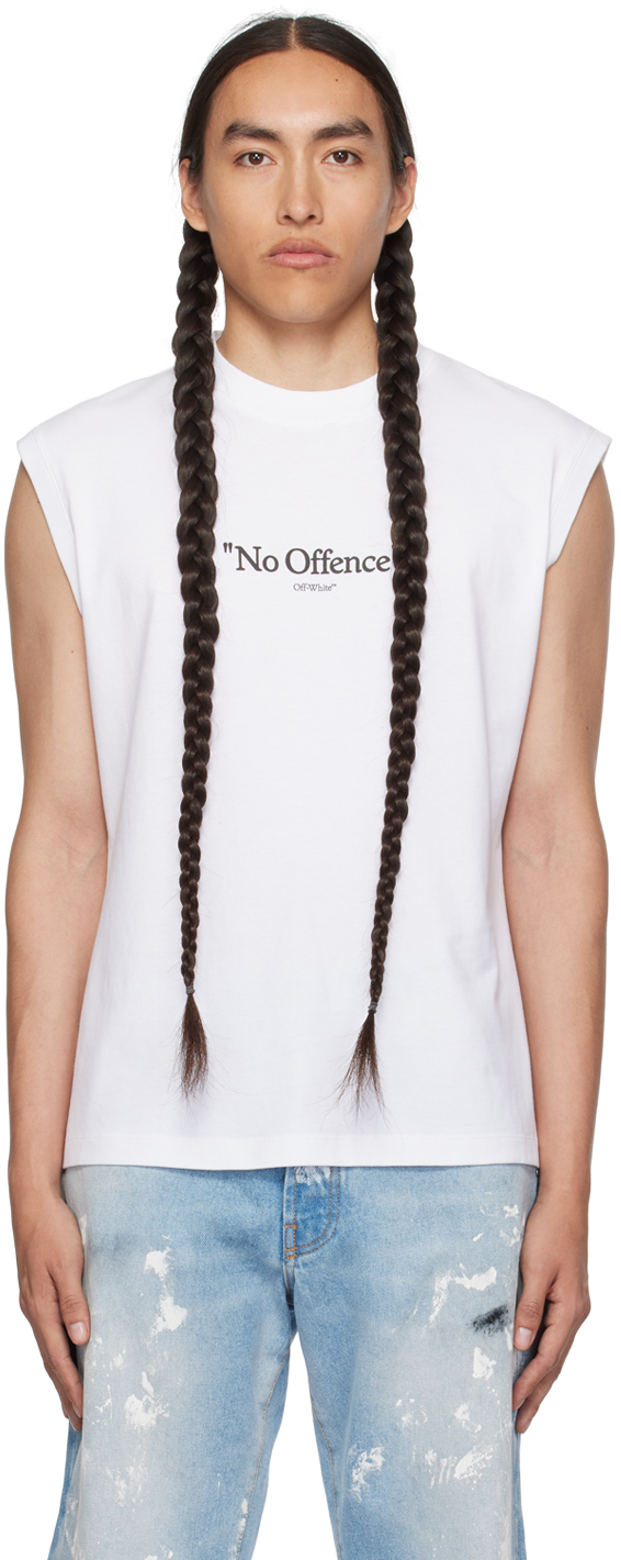Off-white White 'no Offence' Tank Top In White Black
