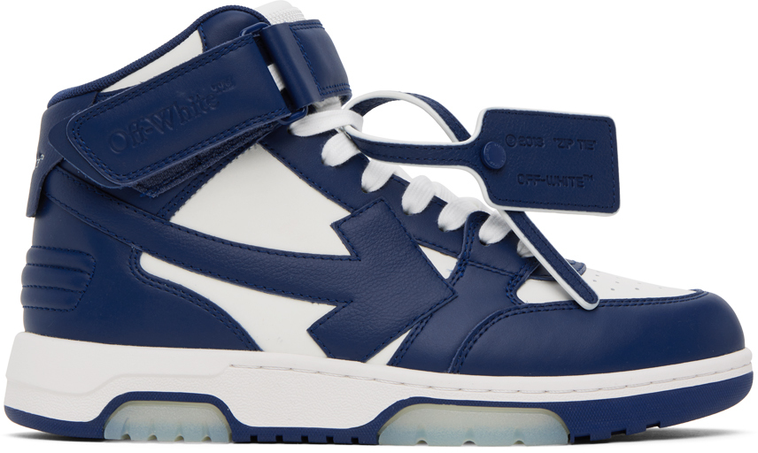 Shop Off-white Navy & White Out Of Office Sneakers In White Dusty Bl