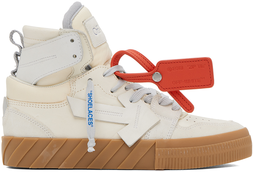 White & Off-White Floating Arrow Sneakers