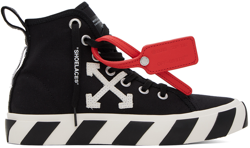 Shop Off-white Black Mid-top Vulcanized Sneakers In Black White