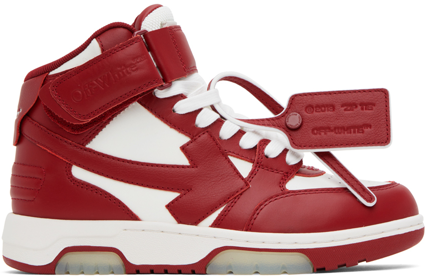 Off-white Red & White Out Of Office Sneakers In White Red A