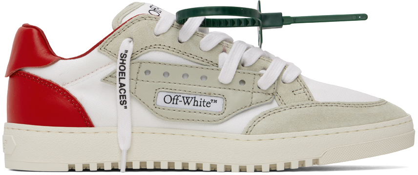 White & Red 5.0 Sneakers