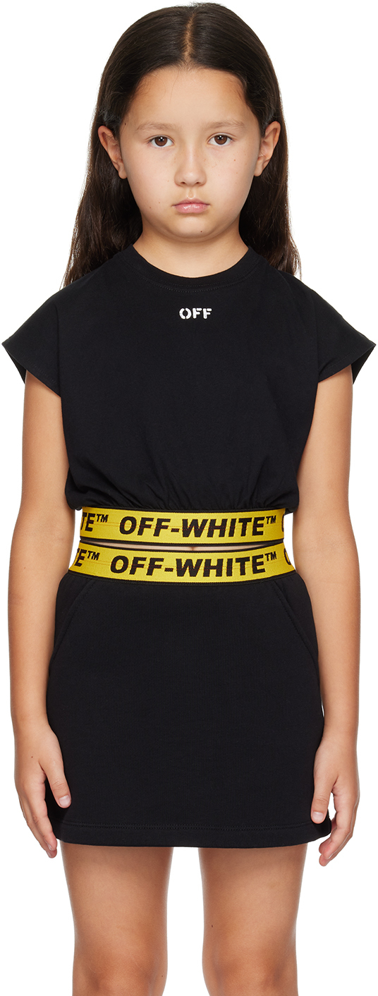 Off-white Kids Black Industrial T-shirt In Black Yell