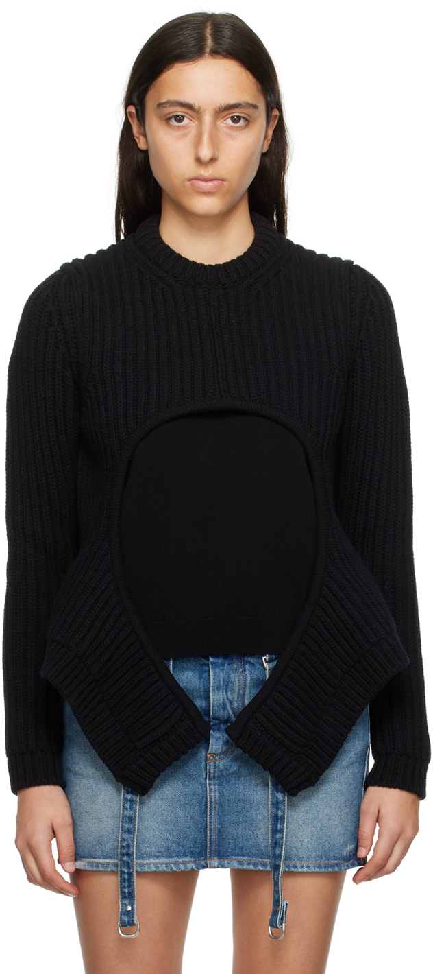 off-white black meteor cut out sweater