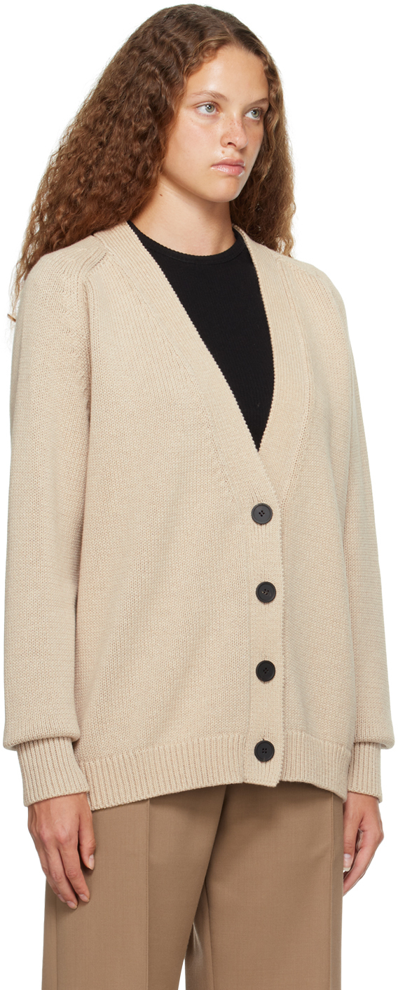 Shop Studio Nicholson Beige Udine Cardigan In Oatmeal