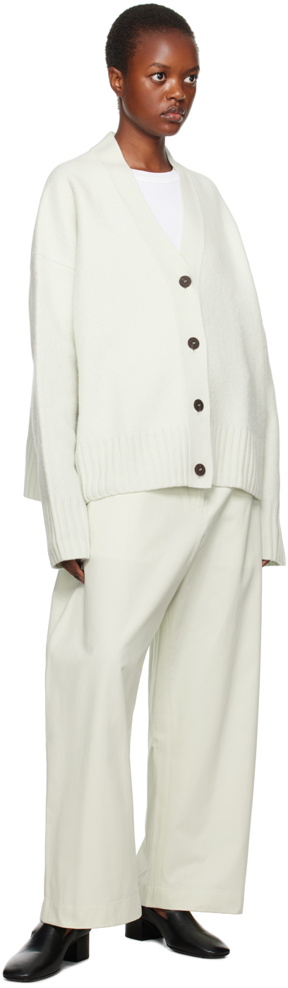 Studio Nicholson Sake V-neck Boiled-wool Cardigan In Waterlily