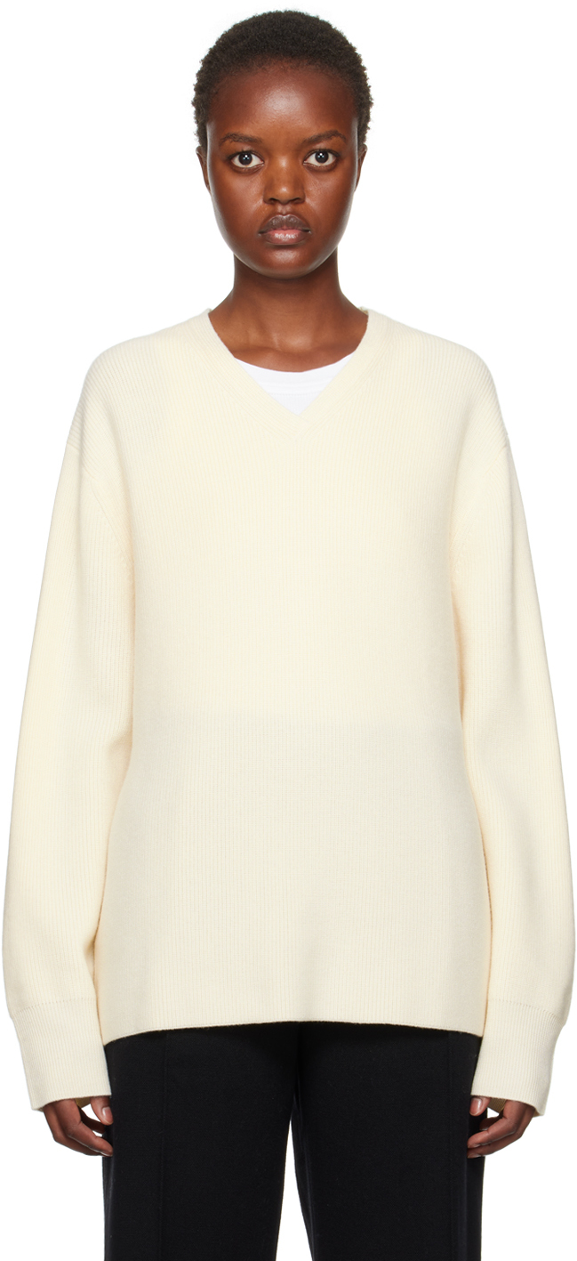 Studio Nicholson Off-white Fonissa Sweater In Parchment
