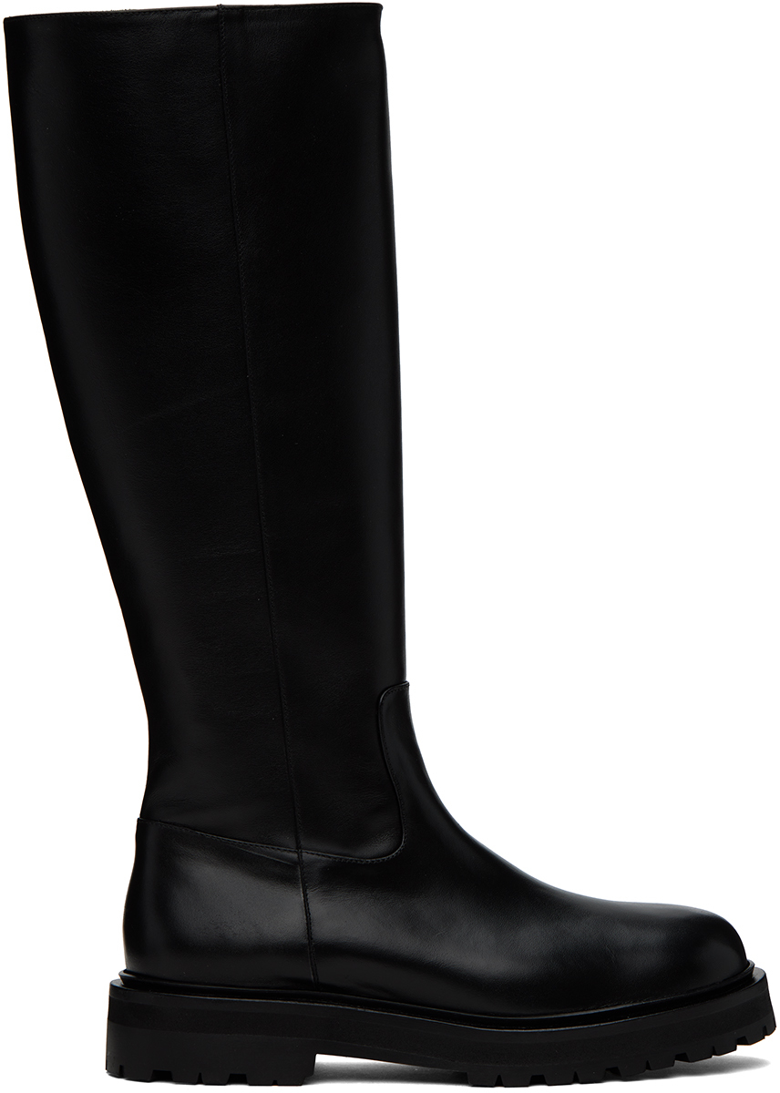 Studio Nicholson Magda Leather Knee-high Boots In Black