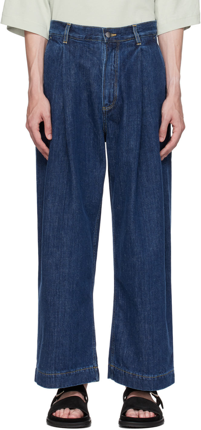 High-waist Wide--leg Jeans In Blue