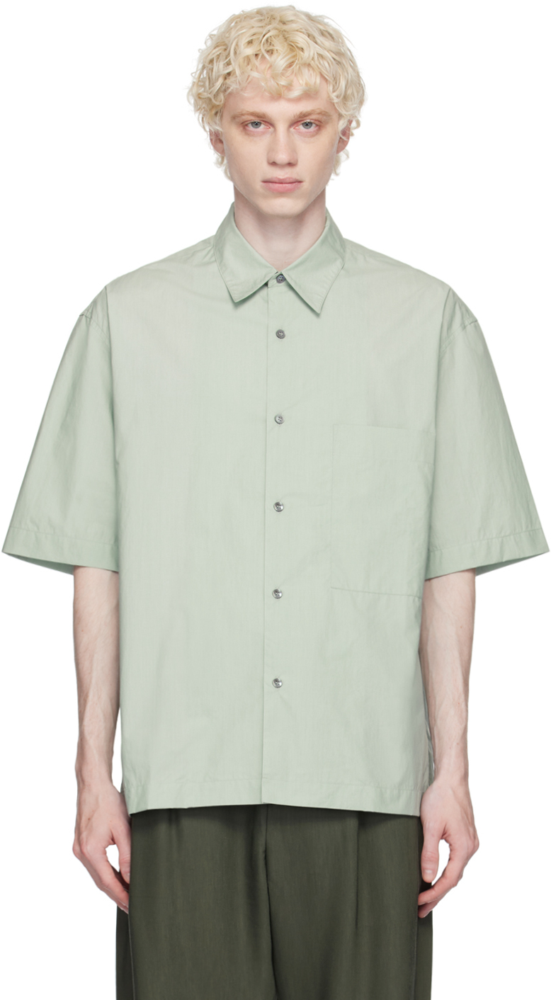 Studio Nicholson Pete Patch-pocket Cotton-poplin Shirt In Green