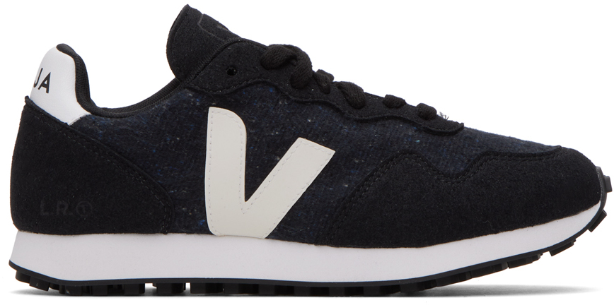 Veja Closed Black Trainers With Recycled Polyester Upper In Dark White