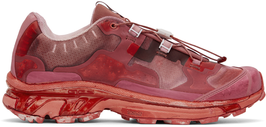 11 By Boris Bidjan Saberi Pink & Red Salomon Edition Bamba 5 Sneakers In Rose
