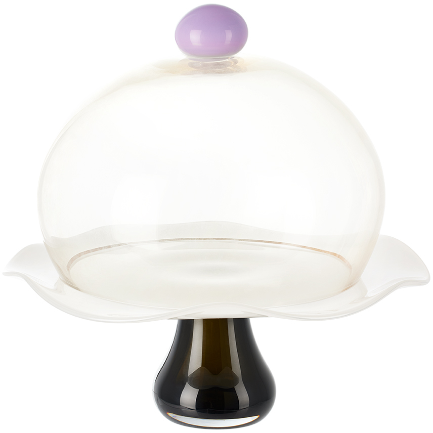 Helle Mardahl Purple & Black Bon Bon 'the Stand' Cake Stand In Lavender&anthracite
