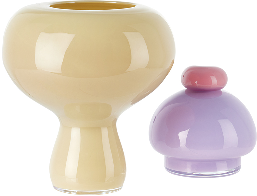 Helle Mardahl Off-white & Purple Candy Jar In Lavender & Banana
