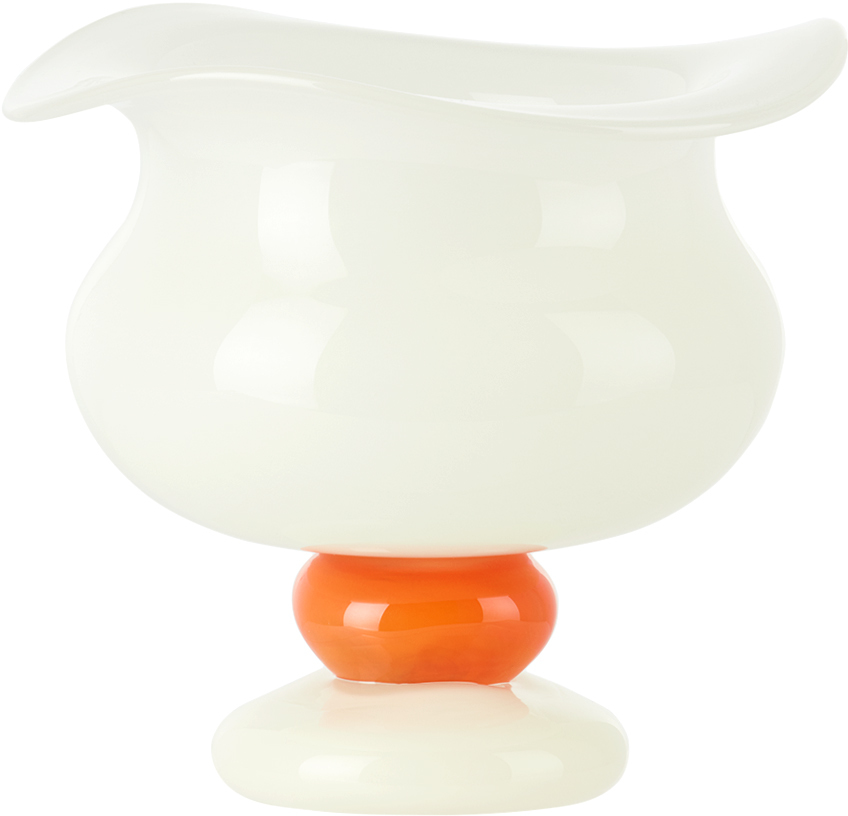 Helle Mardahl White & Orange 'the Perfect' Bowl In Coconut & Grapefruit