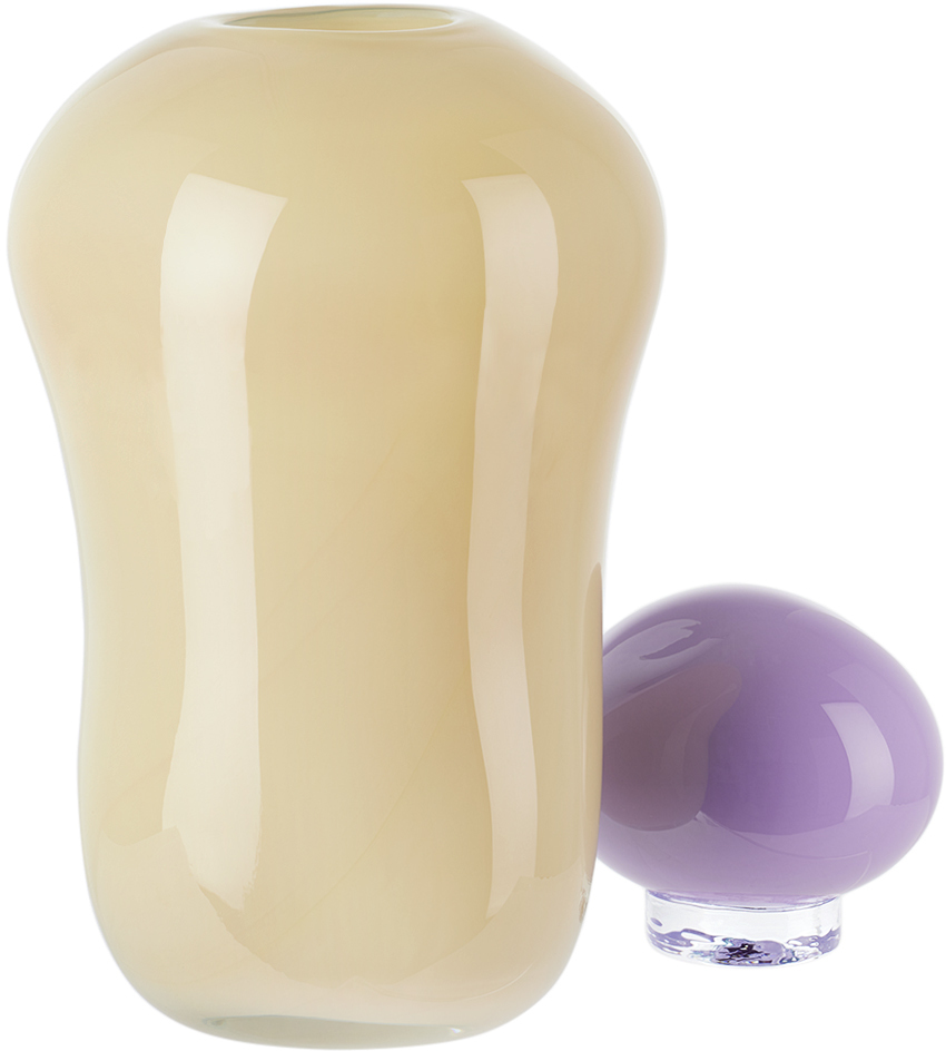 Helle Mardahl Purple & Off-white Bon Bon Mega Vase In Lavendar & Banana