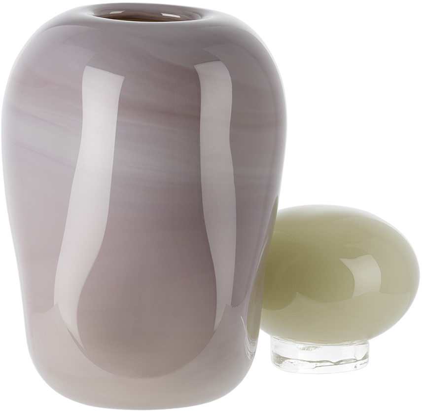 Helle Mardahl Off-white & Purple Bon Bon Medi Vase In Caramel Apple & Plum