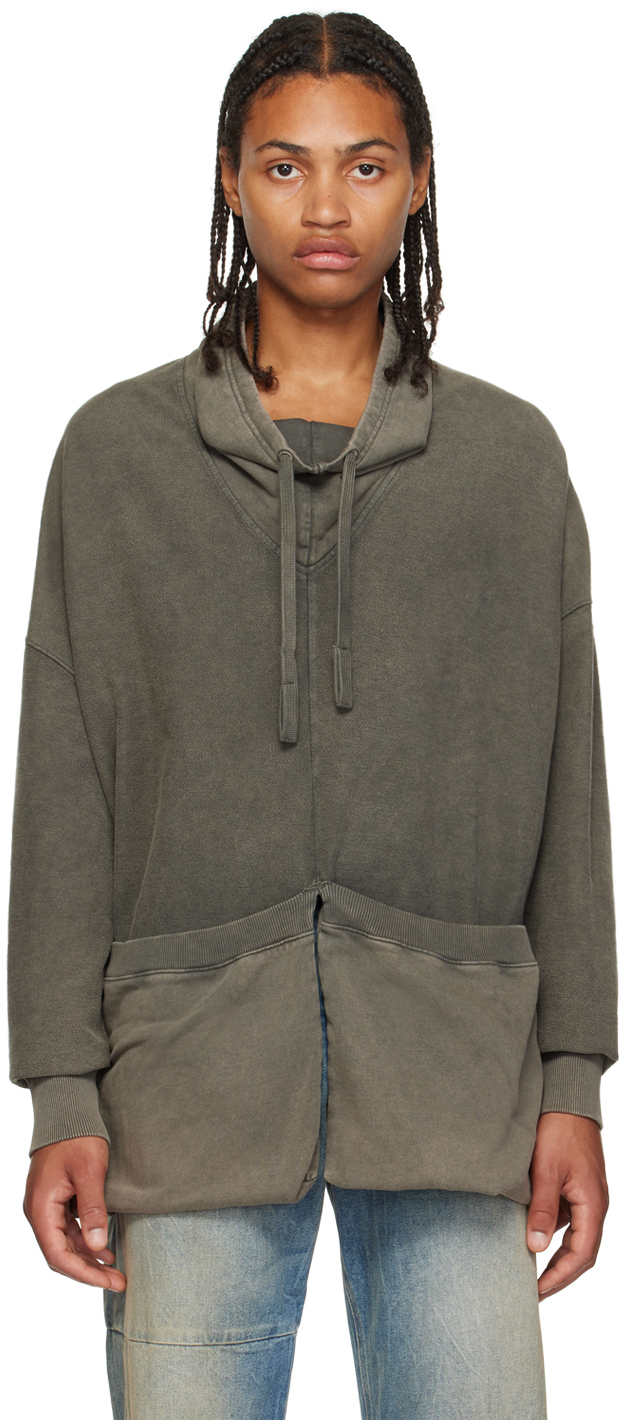 T/sehne Gray Fold-up Sweatshirt In Dark Grey