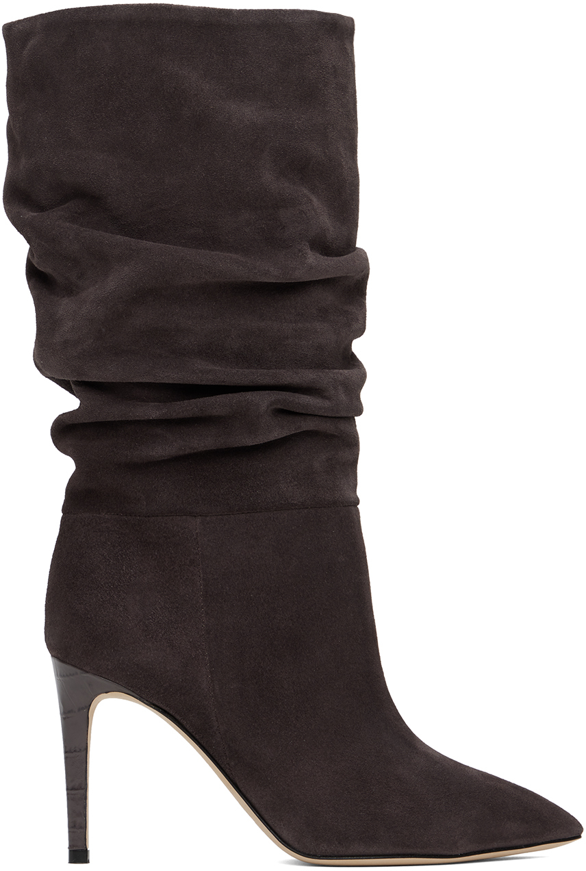Paris Texas Brown Slouchy Boots In Smoke
