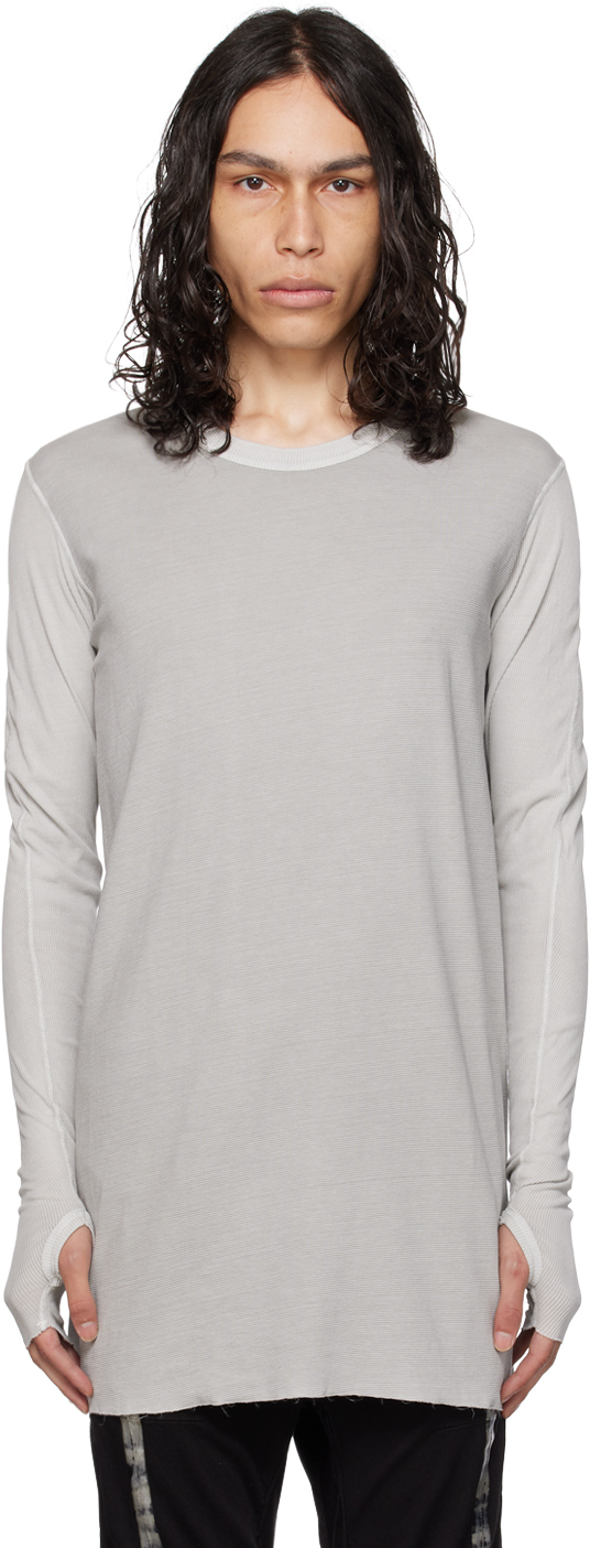 Boris Bidjan Saberi Gray Ls1.2 Rf Long Sleeve T-shirt In Light Grey