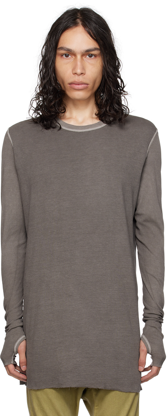 Boris Bidjan Saberi Taupe Ls1.2 Tf Long Sleeve T-shirt In Carbon Grey