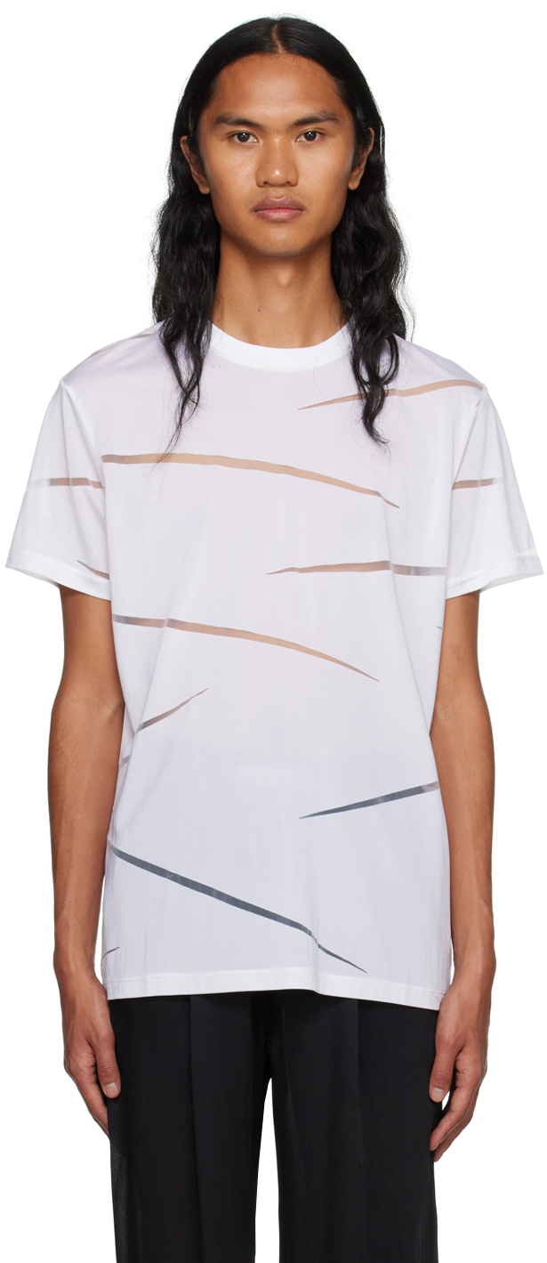 Shop Lgn Louis Gabriel Nouchi White Slash T-shirt In White 002