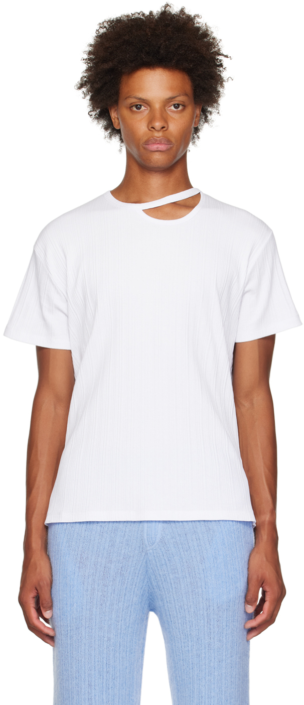 Shop Lgn Louis Gabriel Nouchi White Cutout T-shirt In White 002