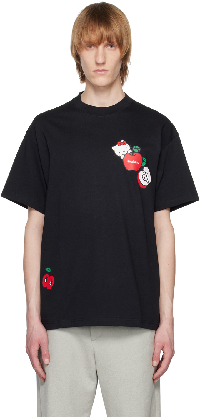 Soulland: Black Hello Kitty Edition Apple T-Shirt | SSENSE