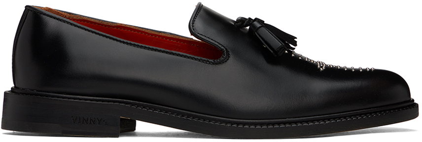 Soulland Black Vinny's Edition Wholecut Townee Loafers In Black Crust